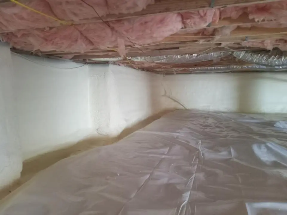 Crawl space encapsulation with closed-cell spray foam for Metal Roof Coating in Longview